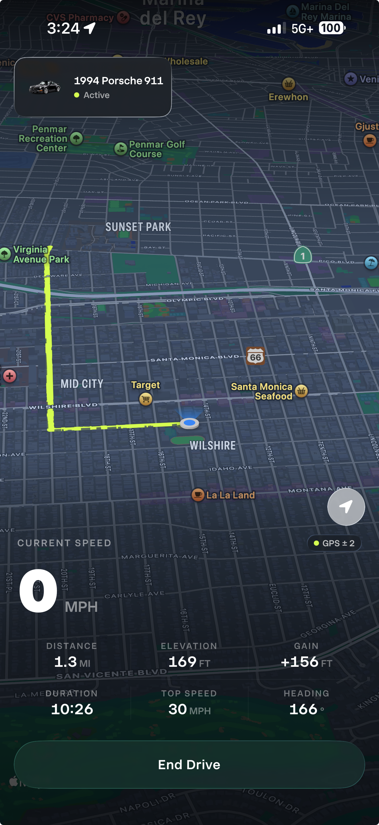 Mezgr active drive GPS tracking screen
